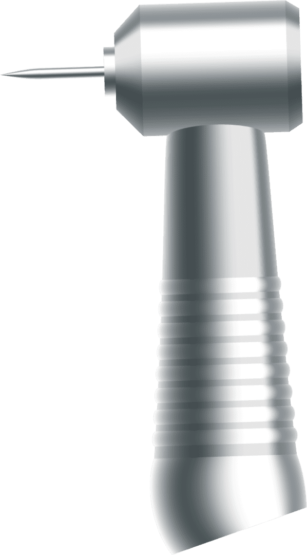 Dental drill illustration on black background.