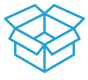 Open box icon on black background.