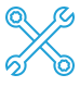 icon2 (1) Crossed blue wrenches on black background.