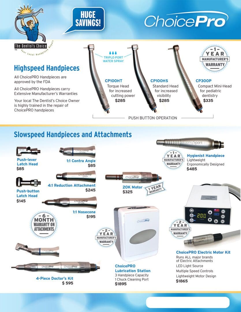 Choice_Pro_flier2 Dental tools and equipment promotional flyer.