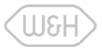 W&H logo in a black background.